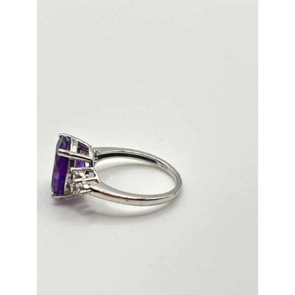 Amethyst Gemstone Ring Sterling Silver 925 Size 7.5 - Picture 8 of 12